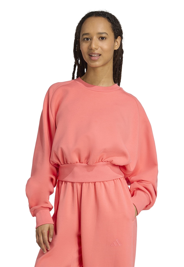 Свободен суитшърт с модал с еластичен подгъв - Розова сьомга adidas Sportswear