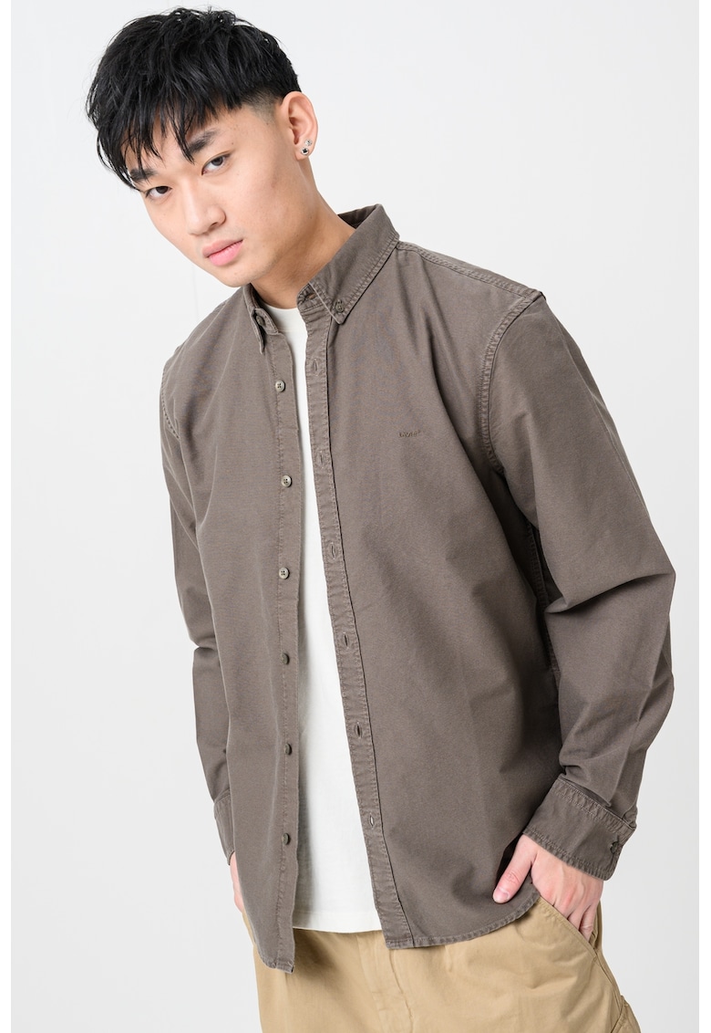 Свободна памучна риза - Сиво-кафяв Levis
