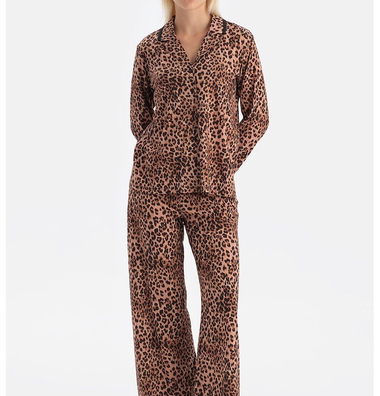 Свободна пижама с принт - Черен/Светлокафяв DAGI