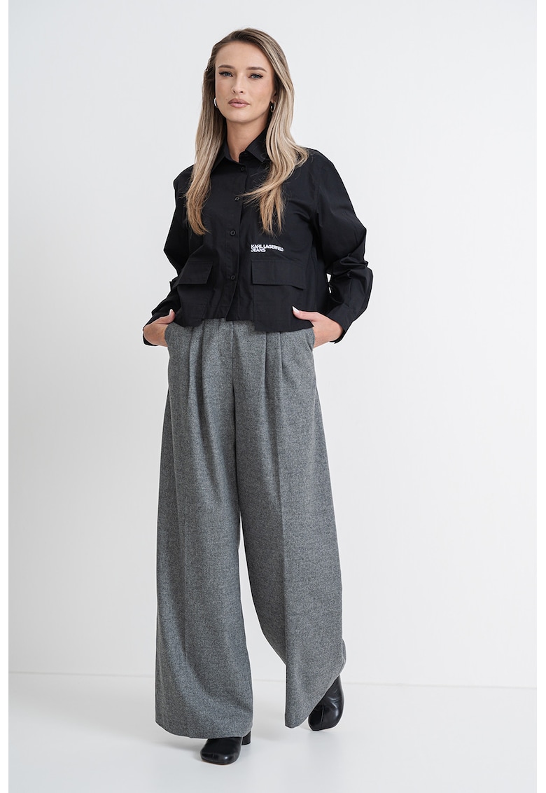 Свободна риза с джобове - Черен KARL LAGERFELD JEANS