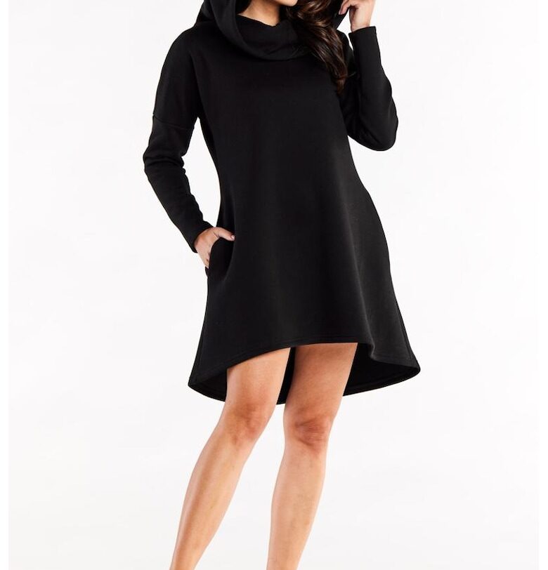 Свободна рокля с джобове и качулка InfiniteYou