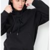Свободно худи с джоб кенгуру и монограм - Черен CALVIN KLEIN JEANS