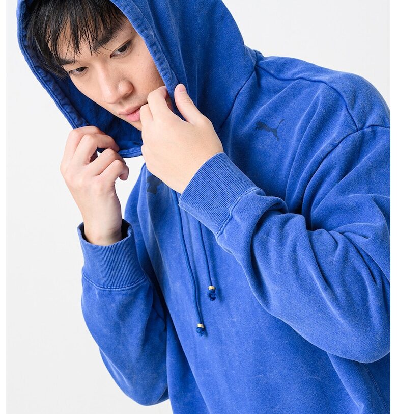 Свободно худи с принт на Sonic - Син меланж Puma