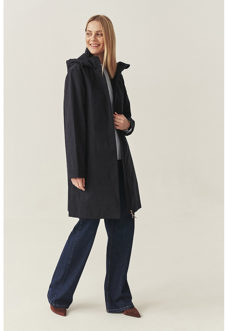 Свободно яке с цип и миди яка - Черен Tatuum