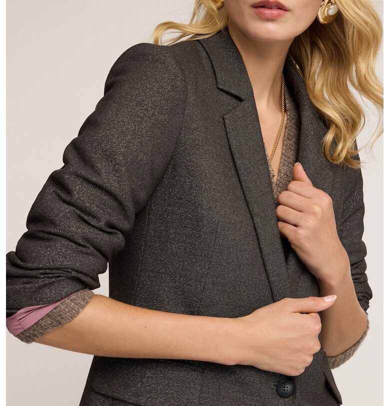 Семпло сако с джобове с капаче - Меланж тъмно сиво Motivi