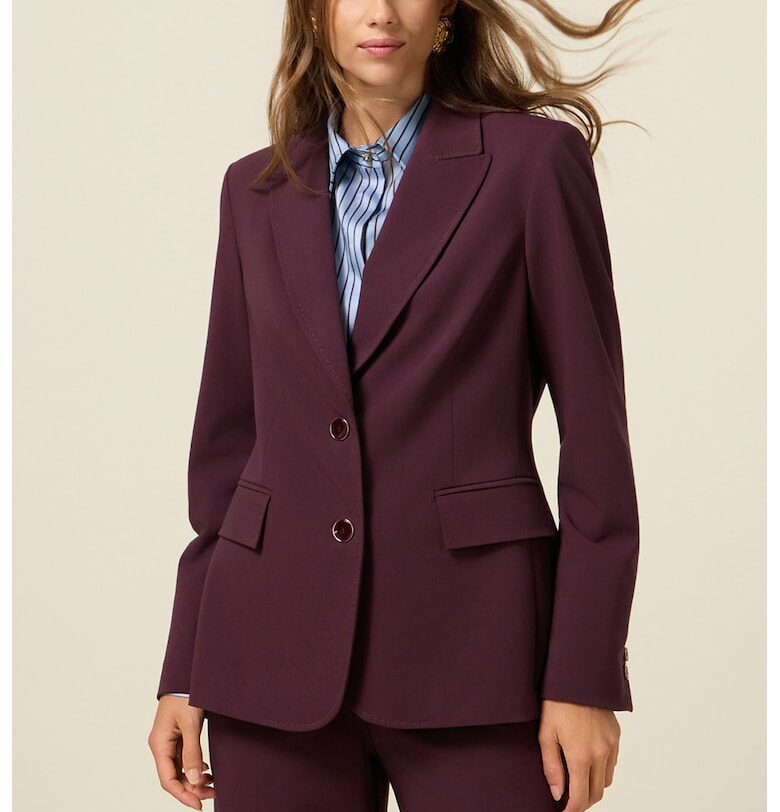 Семпло сако с раздвоен ревер - Тъмновиолетов Oltre