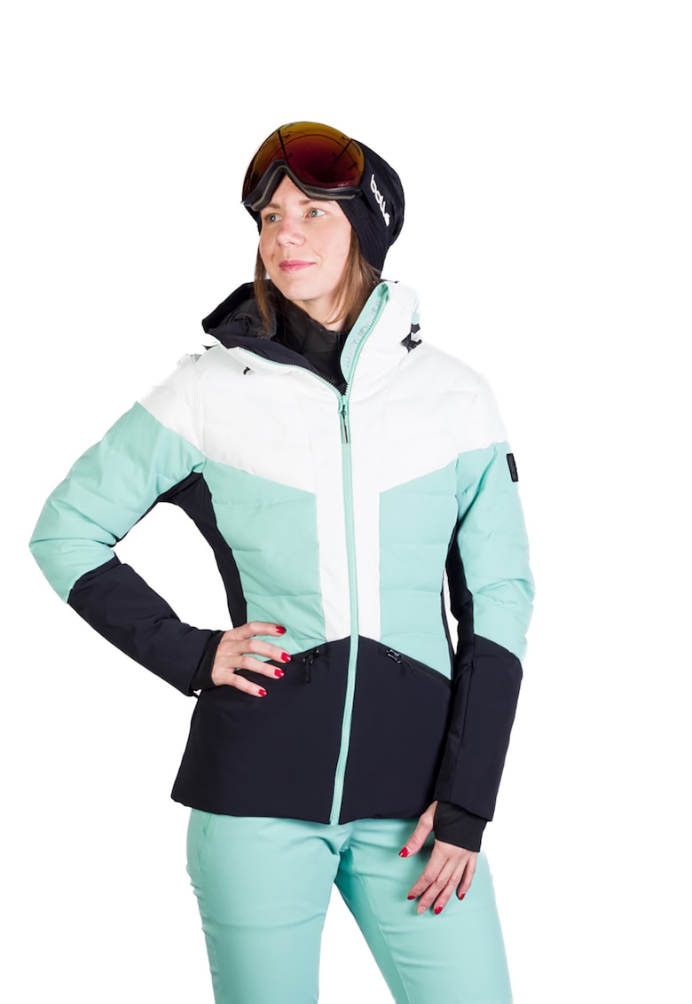 Ски яке с джобове с цип - Бял/Черен/Светлозелен NORTHFINDER