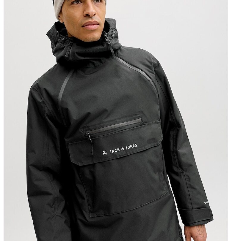 Ски яке с качулка - Избеляло черно Jack  Jones