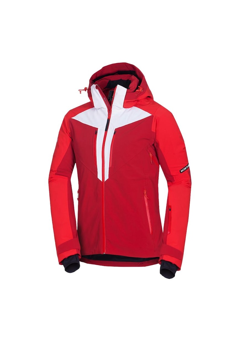 Ски яке с качулка и контрастни панели - Червен NORTHFINDER