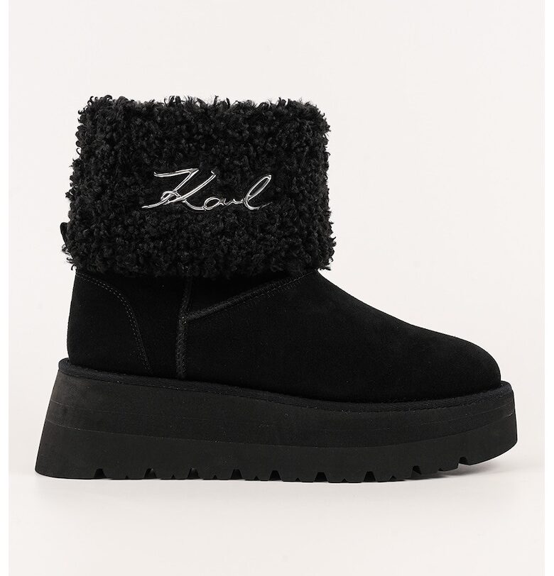 Скосени велурени боти Karl Lagerfeld