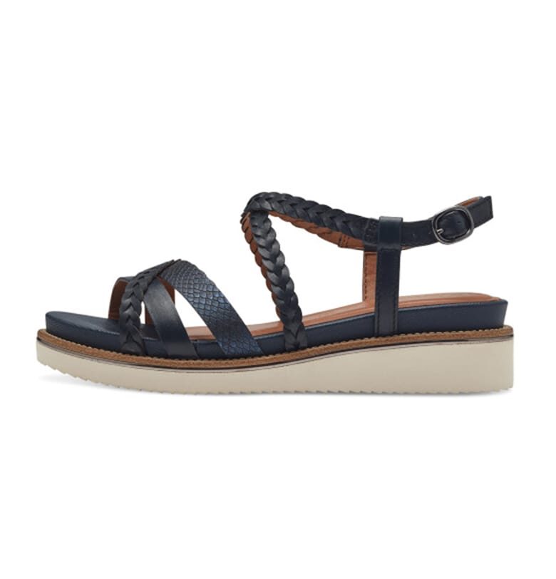 Скосени сандали със сплетени каишки Tamaris