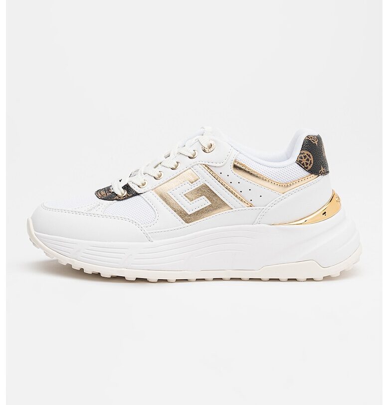 Скосени спортни обувки от еко кожа и мрежа GUESS