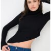 Слим асиметричен пуловер Somyna - Черен HUGO