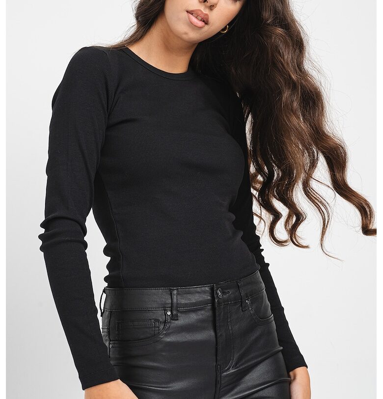 Слим блуза Chloe с органичен памук - Черен Vero Moda