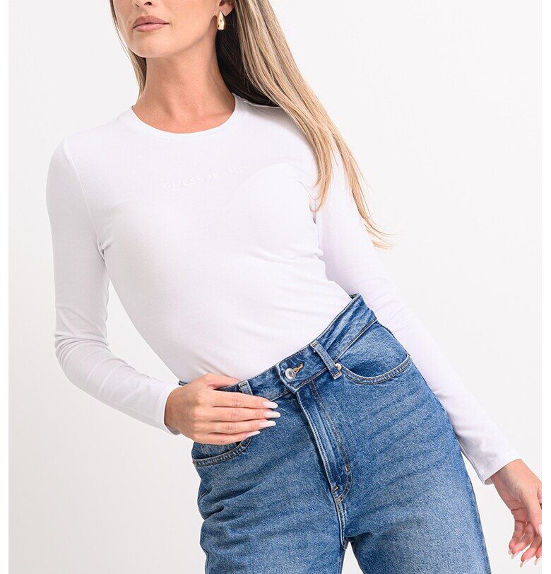 Слим блуза тип боди - Бял GUESS JEANS