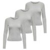 Слим блузи - 3 броя - Сив Only