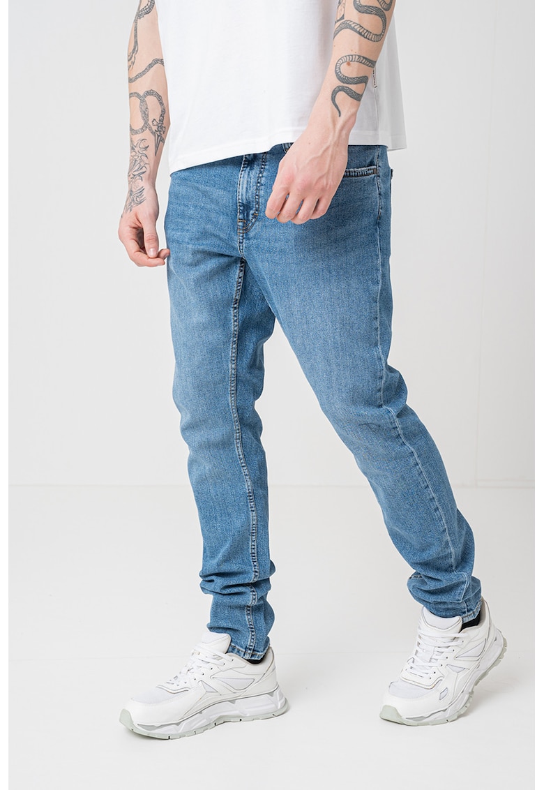 Слим дънки Oregon с 5 джоба - Син меланж Mustang