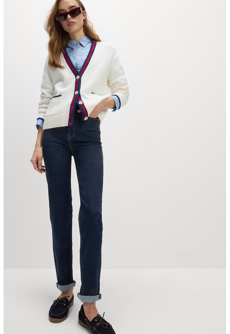 Слим дънки с висока талия - Тъмносин Marks Spencer