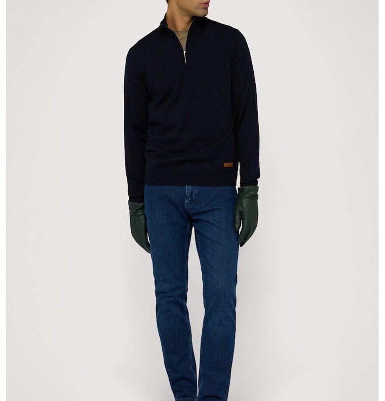 Слим дънки с миди талия - Тъмносин Trussardi