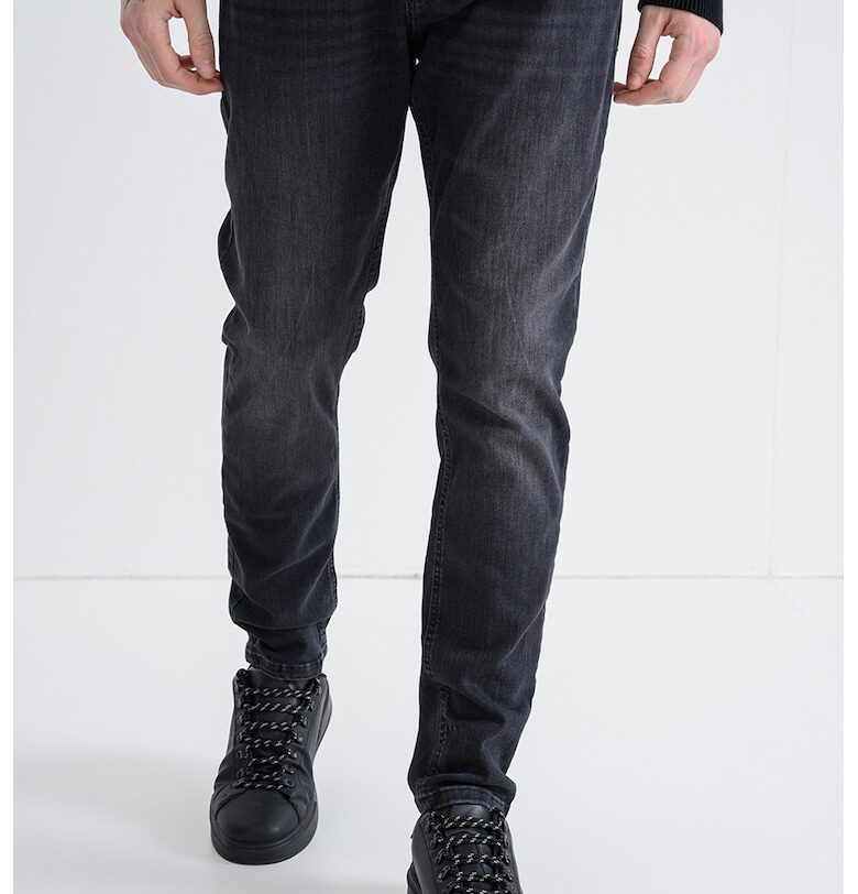 Слим дънки със захабен ефект - Tъмносив Tommy Jeans