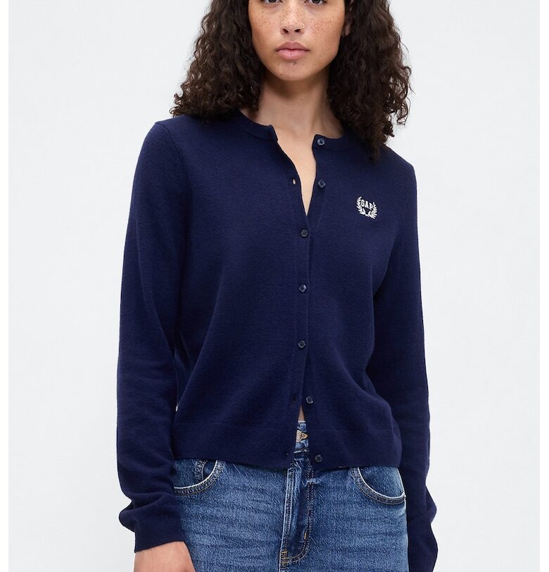 Слим жилетка с бродирано лого - Ултрамарин синьо GAP