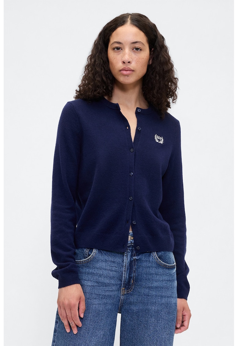 Слим жилетка с бродирано лого - Ултрамарин синьо GAP