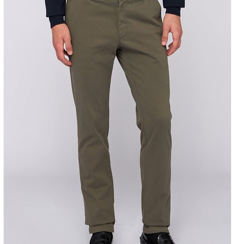 Слим панталон чино със средновисока талия - Каки Trussardi