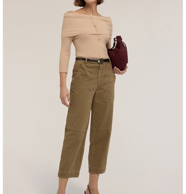 Слим пуловер с голи рамене Motivi