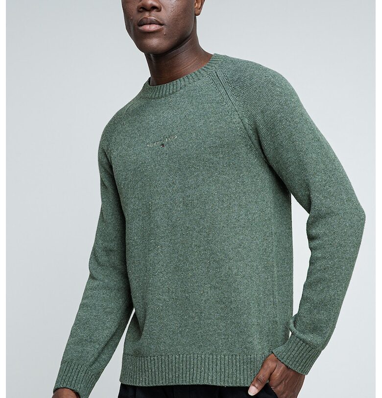 Слим пуловер с реглан ръкави - Зелен/Бледозелен Tommy Jeans