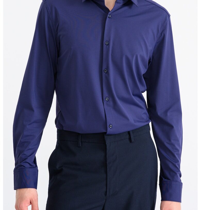 Слим риза Kenno с дълги ръкави - Ултрамарин синьо HUGO