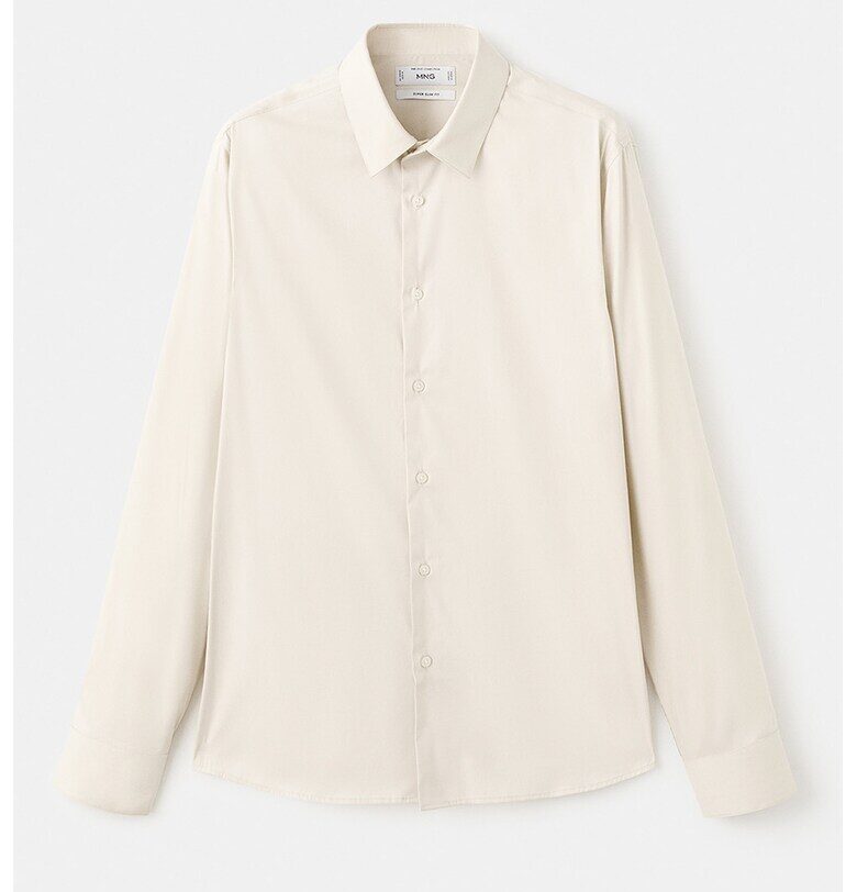 Слим риза с класическа яка - Мръснобял Mango