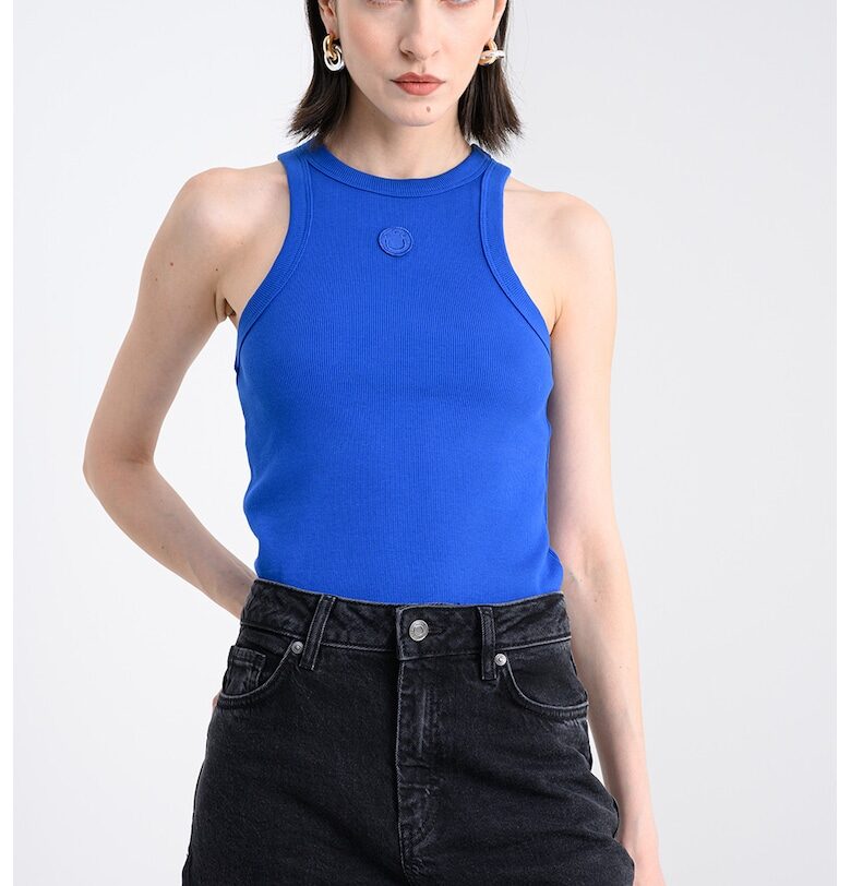 Слим топ - 2 части - Черен/Кралско Синьо HUGO