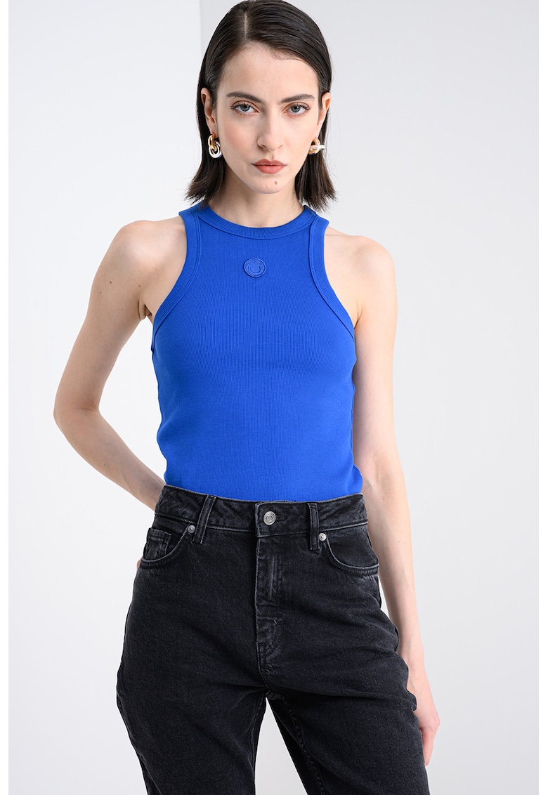 Слим топ - 2 части - Черен/Кралско Синьо HUGO