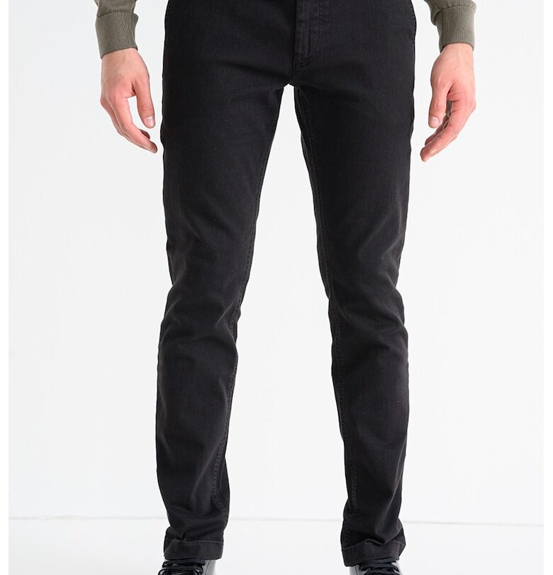 Слим чино със скосени джобове - Черен BOSS