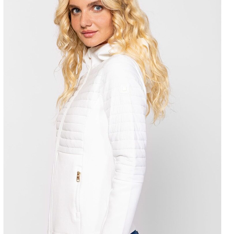 Слим яке Sabi с качулка и капитонирани зони - Бял Heavy Tools