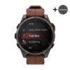 Оригинален Мъжки Смарт часовник Garmin Fenix 8 Pro Amoled 51 мм Sapphire Carbon Grey DLC Titanium/Chestnut 010-03199-40