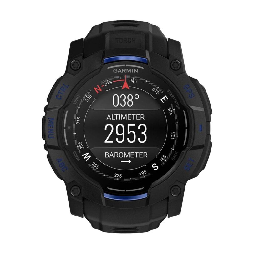 Оригинален Мъжки Смарт часовник Garmin Instinct 3 Amoled 50 мм Black/Bolt Blue 010-03020-03