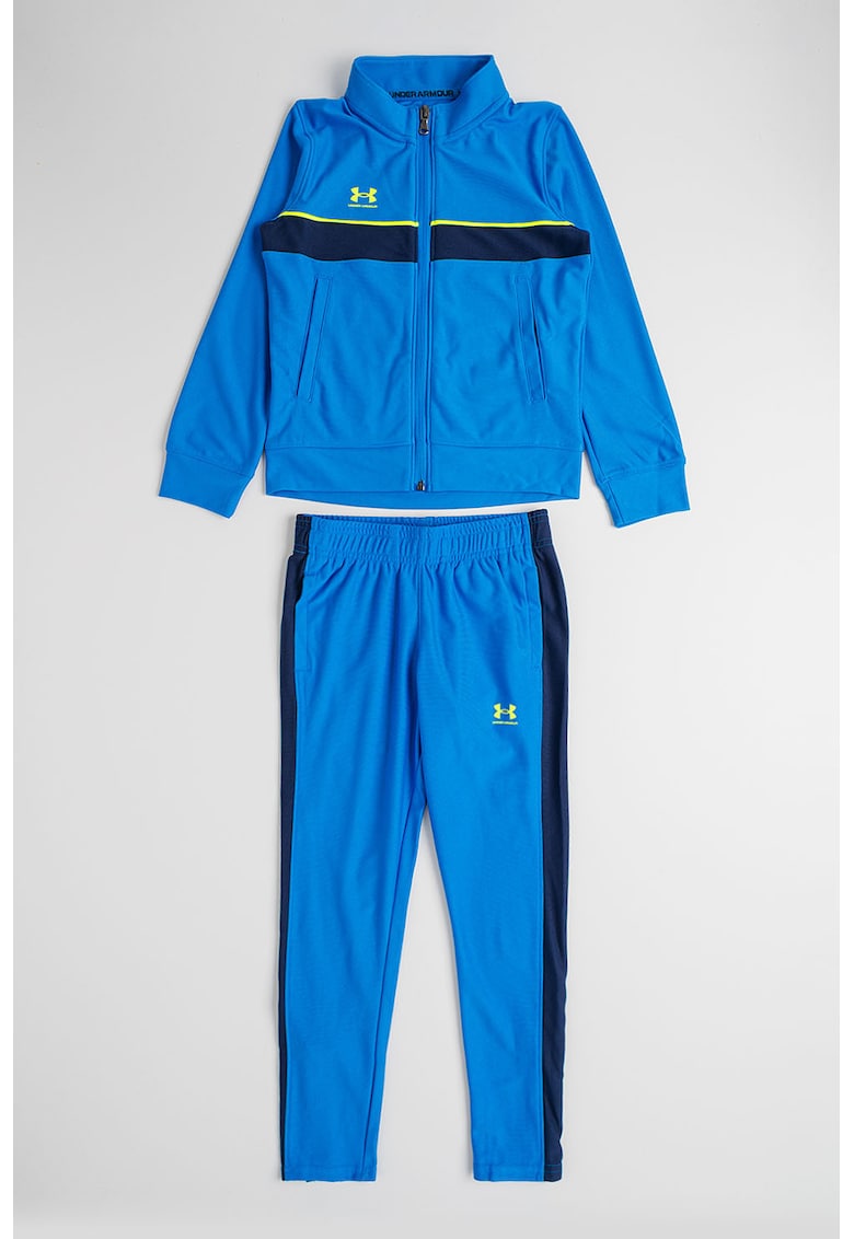 Спортен екип с цип и лого - Кралско Синьо/Лайм зелено Under Armour