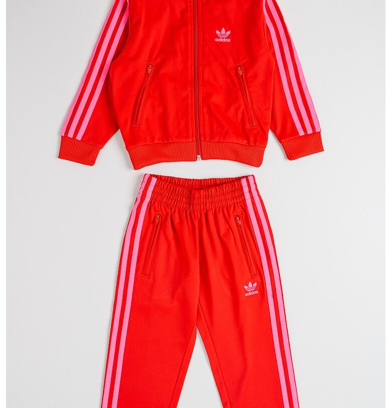 Спортен екип с цип и лого - Червен/Розово adidas Originals