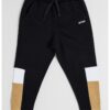 Спортен панталон в цветен блок с връзка - Черен/Камел BOSS Kidswear