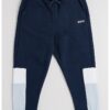 Спортен панталон в цветен блок с връзка - Бял/Тъмносин BOSS Kidswear