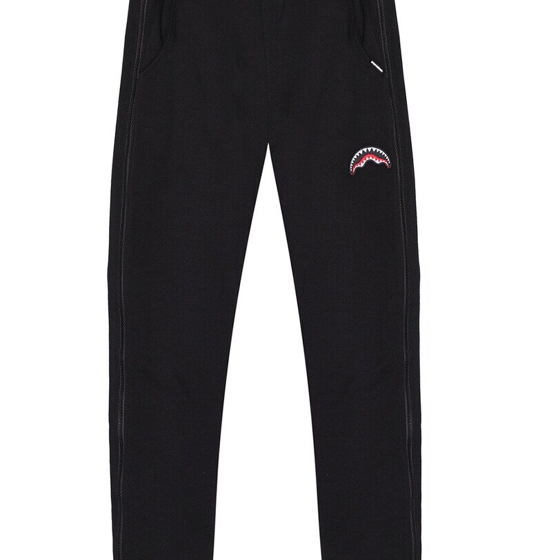 Спортен слим панталон с цип - Бял/Черен Sprayground