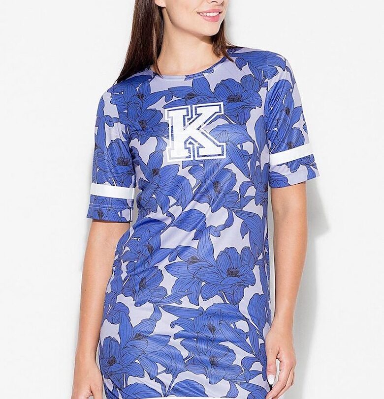 Спортна рокля  минимално деколте - синя - 100% полиестер - KATRUS