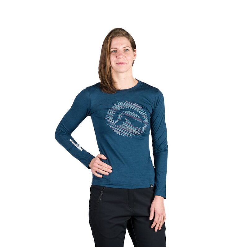 Спортна тениска  Aracely - тъмносиня - мериносова вълна - Тъмносин NORTHFINDER