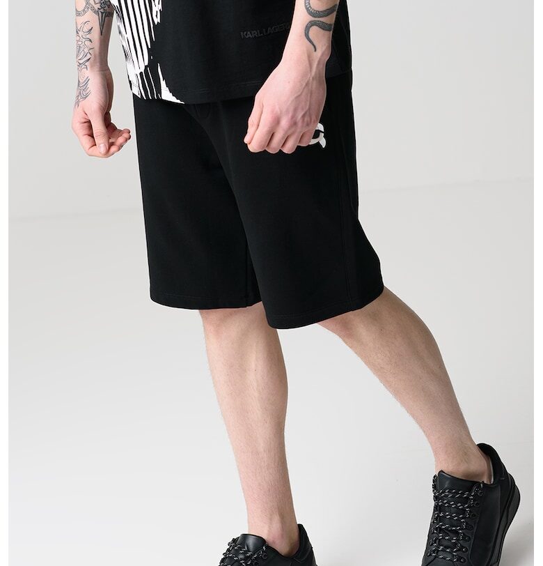 Спортни бермуди с връзка - Черен Karl Lagerfeld