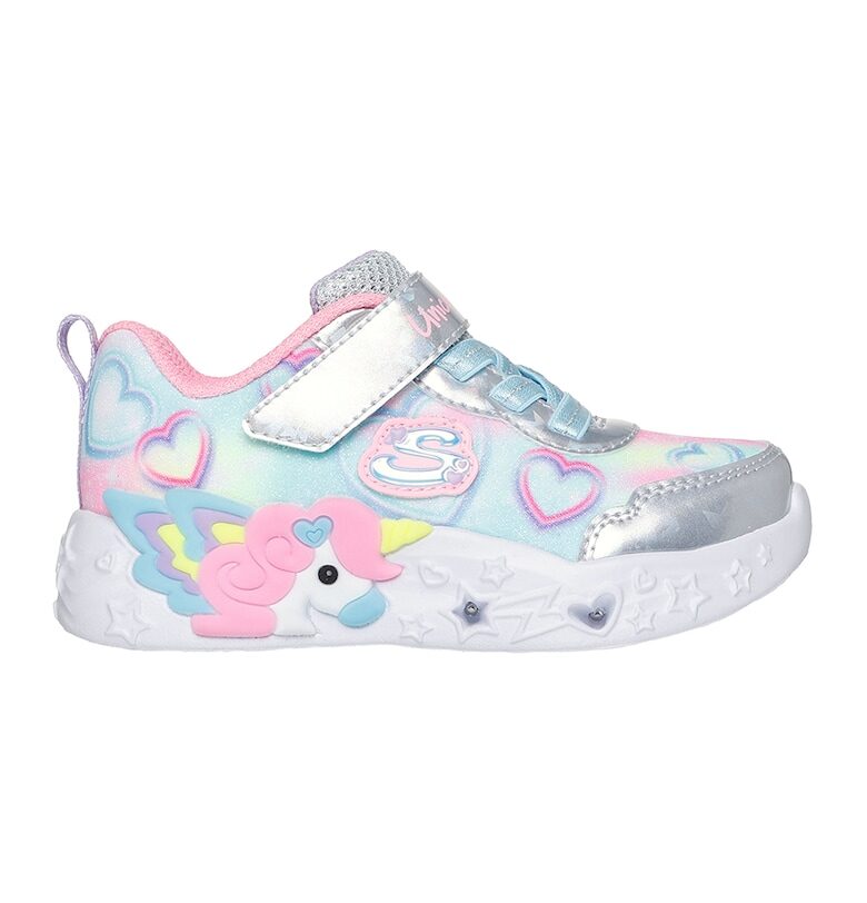 Спортни обувки Unicorn Charmer с LED светлини и велкро Skechers