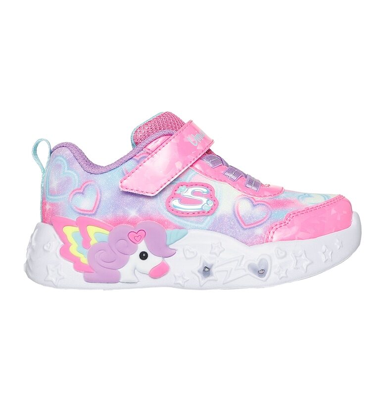 Спортни обувки Unicorn Charmer с LED светлини и велкро Skechers