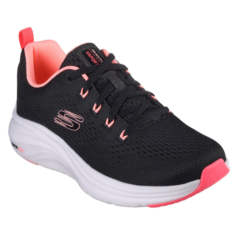 Спортни обувки - дамски -  VAPOR FOAM- FRESH TREND 150024-BKPK черни - текстил Skechers
