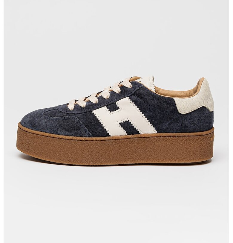 Спортни обувки от велур с равна платформа Hogan