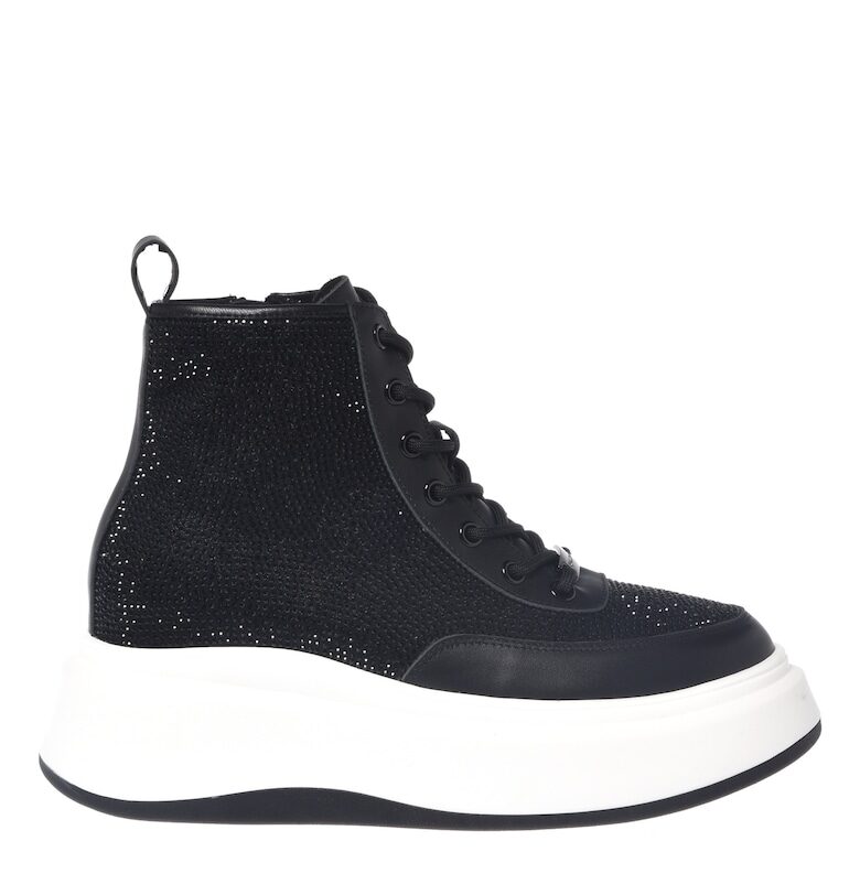 Спортни обувки от кожа и велур Baldinini